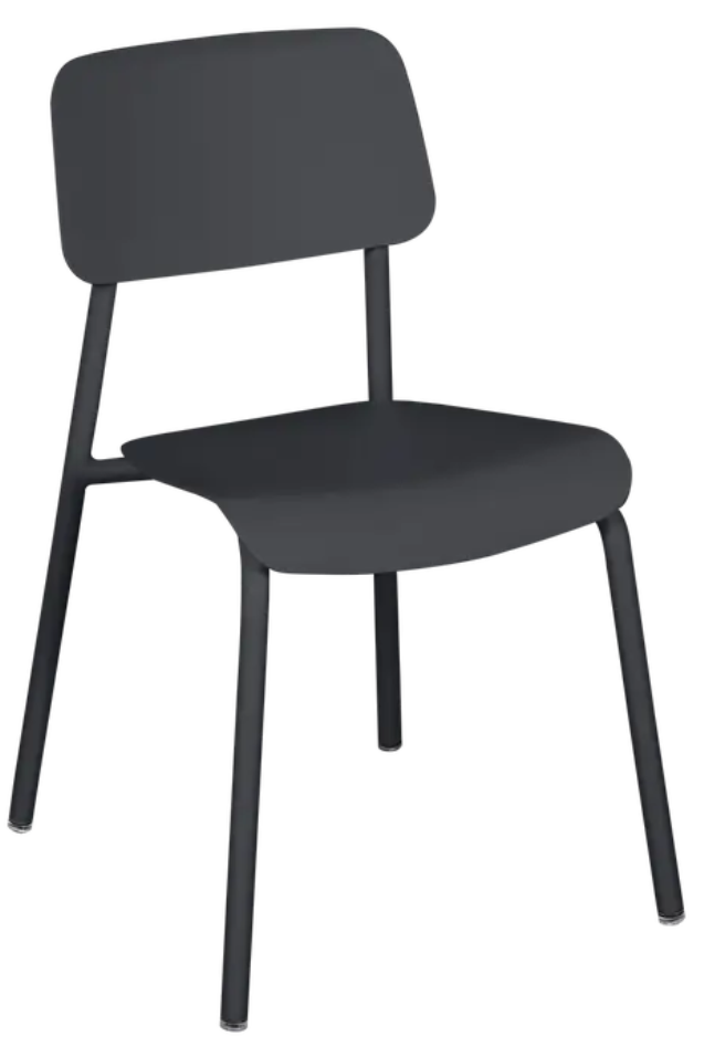 Load image into Gallery viewer, Fermob outdoor Studie chair with a sleek black finish, lightweight design, and modern style suitable for outdoor seating.
