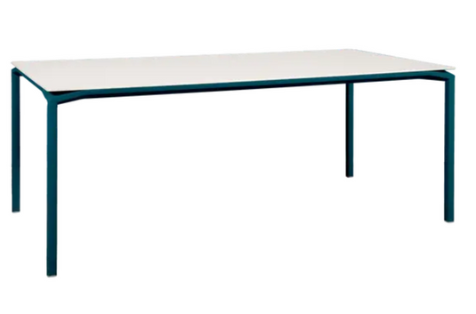 Fermob CALVI AERIS mineral dining table, 195x95 cm, eight-seater with stylish table top, ideal for outdoor or indoor use