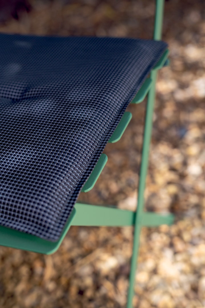 Load image into Gallery viewer, Fermob Basics Bistro Outdoor Seat Cushion 38 x 28 cm – lifestyle
