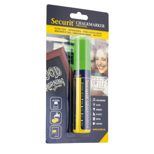 Securit Chalkmarkers - Blister - Green 15,5x2,7x2,7cm - Pack of 12