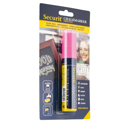 Securit Chalkmarkers - Blister - Pink 15,5x2,7x2,7cm - Pack of 12
