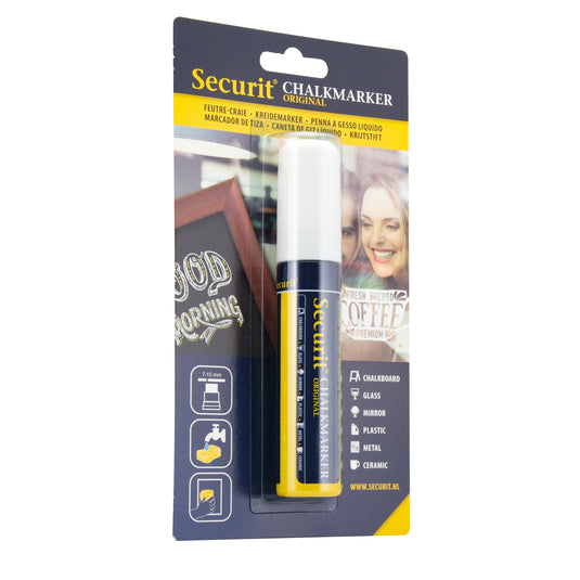 Securit Chalkmarkers - Blister - White 15,5x2,7x2,7cm - Pack of 12