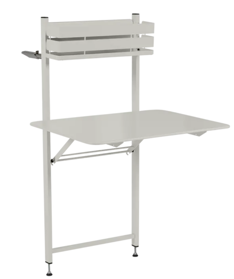 Load image into Gallery viewer, Foldable Fermob balcony table with metal surface, ideal for apartments, outdoor patios, and hotel rooms.
