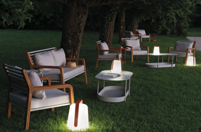 Load image into Gallery viewer, Large outdoor Fermob Ballad lamp, 38 cm height, with a modern design and sleek exterior, ideal for outdoor lighting.
