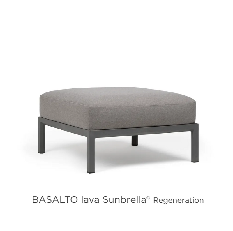 Load image into Gallery viewer, Maximo Nardi modular sofa pouf in Basalto Lavanarda fabric, outdoor footstool for versatile, luxury outdoor seating.
