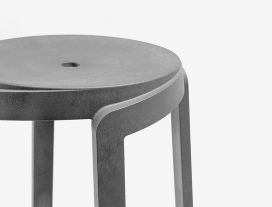 Nardi Stack Mini Stool outdoor chair in Basalto, featuring a compact, stackable design ideal for patios and outdoor settings.