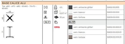 Base Calice ALU Table Base-Nardi Base Table Leg