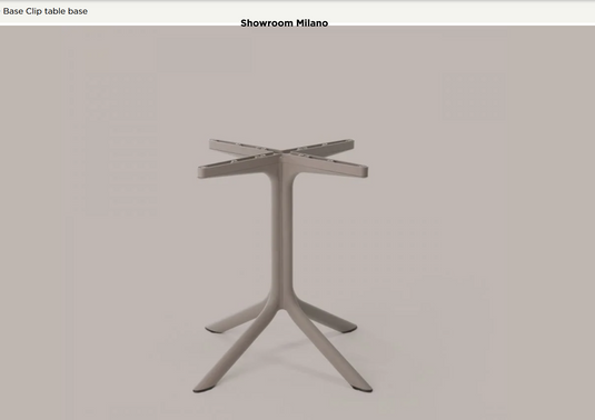 Nardi Base Clip Table Base for restaurant tables, sturdy metal support with clip attachment for secure table stability.