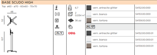 Base Scudo High Folding Table Base-Nardi Base Table Leg
