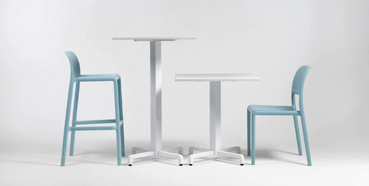 Nardi Fiore high table base leg for outdoor restaurant tables, made of sturdy metal with a sleek, modern design.
