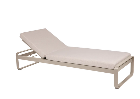 Fermob Bellevie premium sunlounger with a sleek design, featuring a comfortable seat and adjustable backrest in vibrant outdoor furniture style.