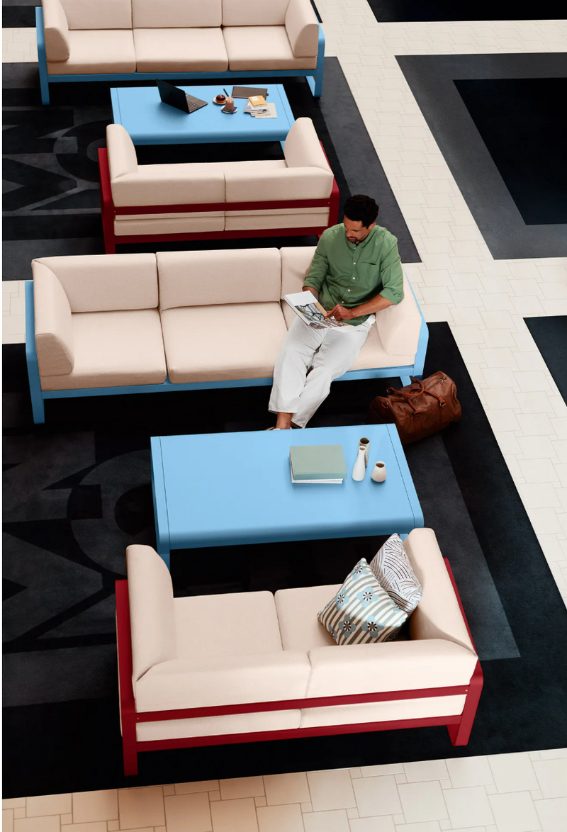 Load image into Gallery viewer, Fermob Bellevie 2-seater outdoor sofa with sleek design, light-colored cushions, and metal frame for outdoor relaxation.
