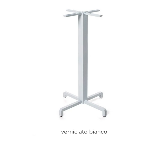 Nardi Base Fiore high table leg for restaurant or outdoor use, featuring a sleek white Bianco finish on a sturdy Nardi base table leg.