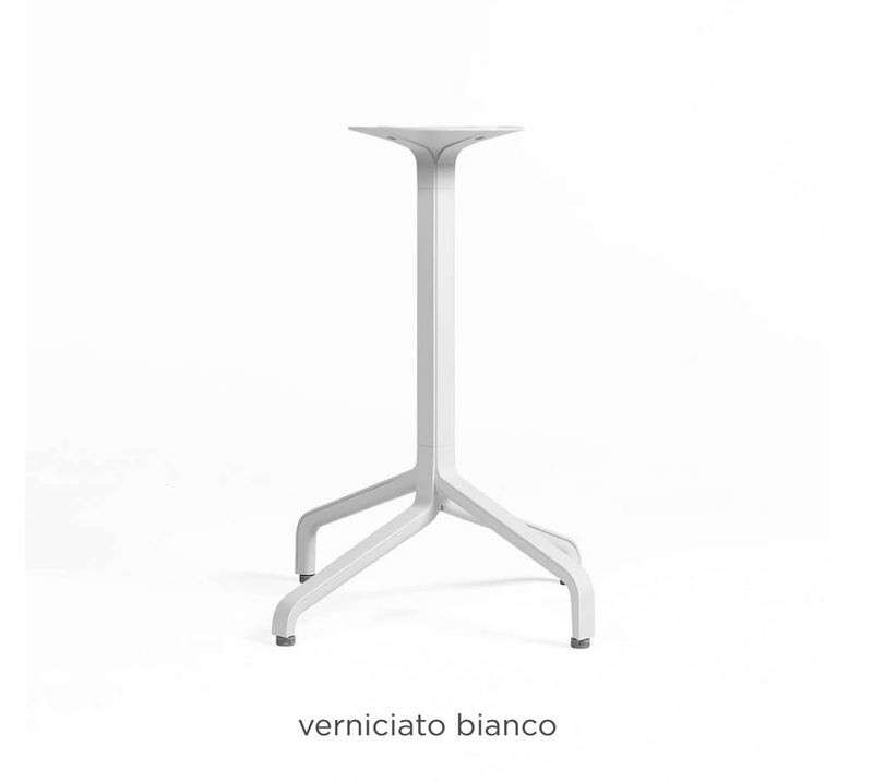 Load image into Gallery viewer, Nardi Base Frasca Mini Fix table base in white, designed for outdoor patio furniture, shown on a patio setting.
