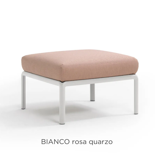 Nardi Komodo Pouf from the Nardi Outdoor Sofa Komodo Section, featuring sleek white and pink modular outdoor seating.