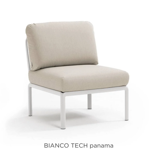 Nardi Komodo Central Sofa Module, white outdoor sectional with modern design, part of the Nardi Komodo outdoor sofa collection.