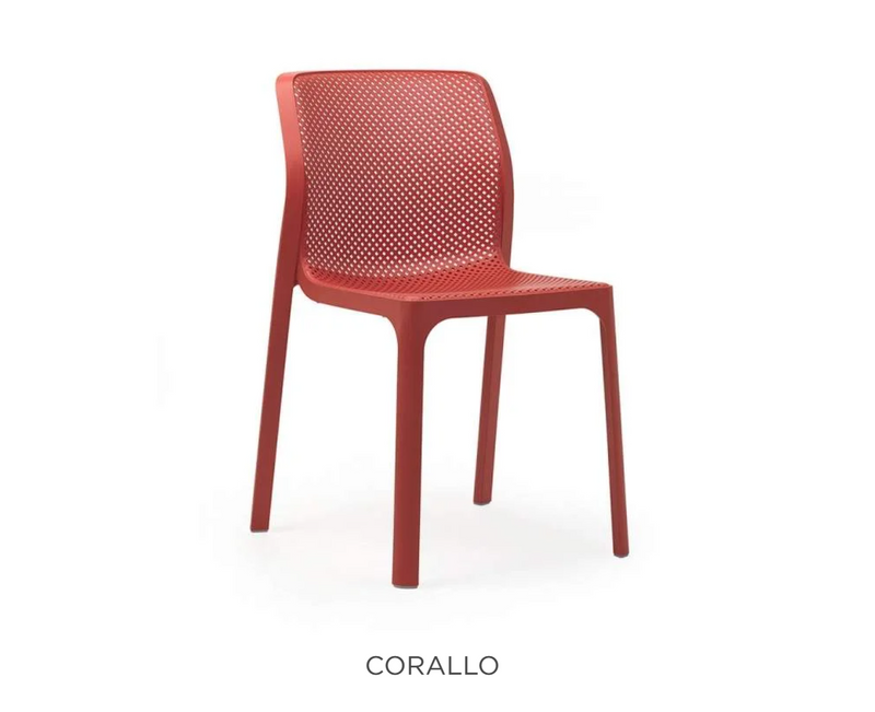 Load image into Gallery viewer, Nardi Bit outdoor chair in natural finish with a curved seat and backrest, designed for patio and outdoor use.
