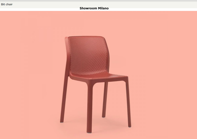 Load image into Gallery viewer, Nardi Bit outdoor chair with modern design, white plastic seat and wooden legs, suitable for patio or outdoor seating.
