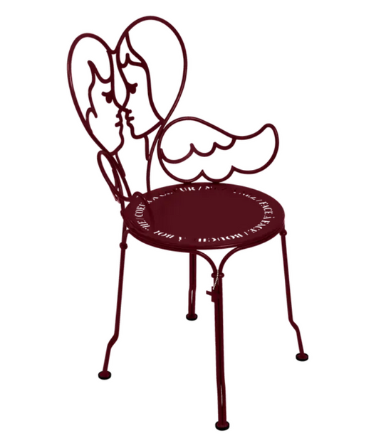 Black Fermob ANGE metal chair with a modern design, suitable for outdoor furniture in Ireland.