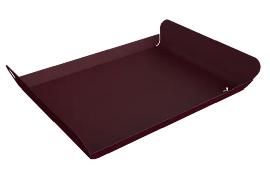 Black Fermob ALTO metal tray measuring 23 x 17 cm, designed for outdoor use with a sleek black cherry finish.