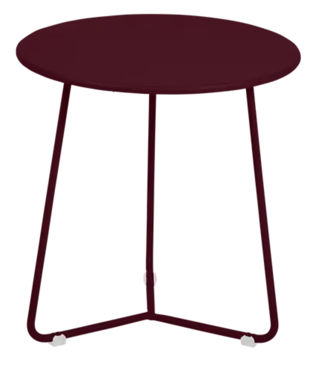 Load image into Gallery viewer, Black Fermob Cocotte small occasional table with a black cherry finish, 34cm diameter, ideal for versatile home decor.
