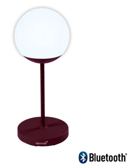 Black Fermob MOOON! wireless lamp with 63cm height, featuring a sleek black cherry finish, perfect for modern lighting.