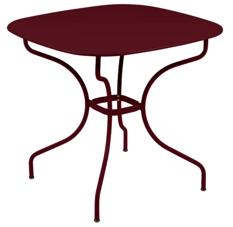 Load image into Gallery viewer, Black Fermob OPÉRA+ Carronde outdoor metal table, 82x82 cm, suitable for patio or garden dining and outdoor seating.
