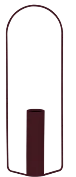 Load image into Gallery viewer, Black Itac cylindrical vase by Fermob, 76cm tall, shown with matching accessories in a modern decorative display.
