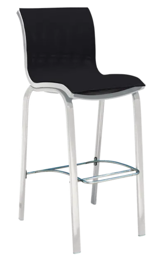 Black Fermob Summer High Bar Stool with sleek, modern design, perfect for outdoor or indoor seating.