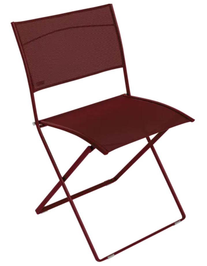 Load image into Gallery viewer, Black Fermob Plein Air folding chair with a sleek outdoor design, ideal for patio or garden seating.

