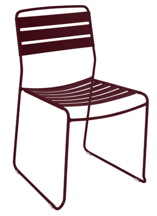 Black Fermob Surprising outdoor chair with a sleek design, suitable for restaurant or patio outdoor seating.