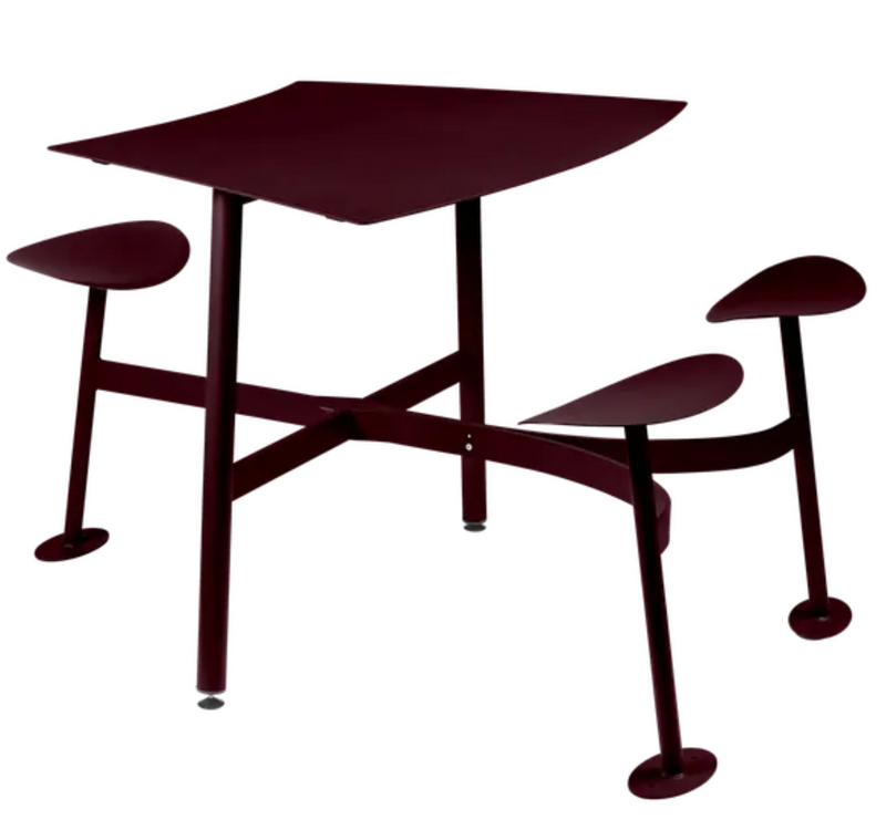 Load image into Gallery viewer, Black Cherry Fermob Bolder 3-seater bar stool with sleek design and sturdy frame, ideal for modern bar or kitchen seating.
