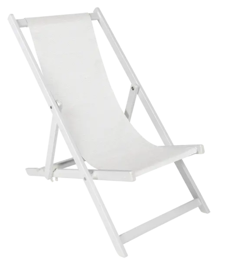 Load image into Gallery viewer, Fermob ALPINA foldable deck chair in white, outdoor folding chair with a sleek, modern design for outdoor relaxation.
