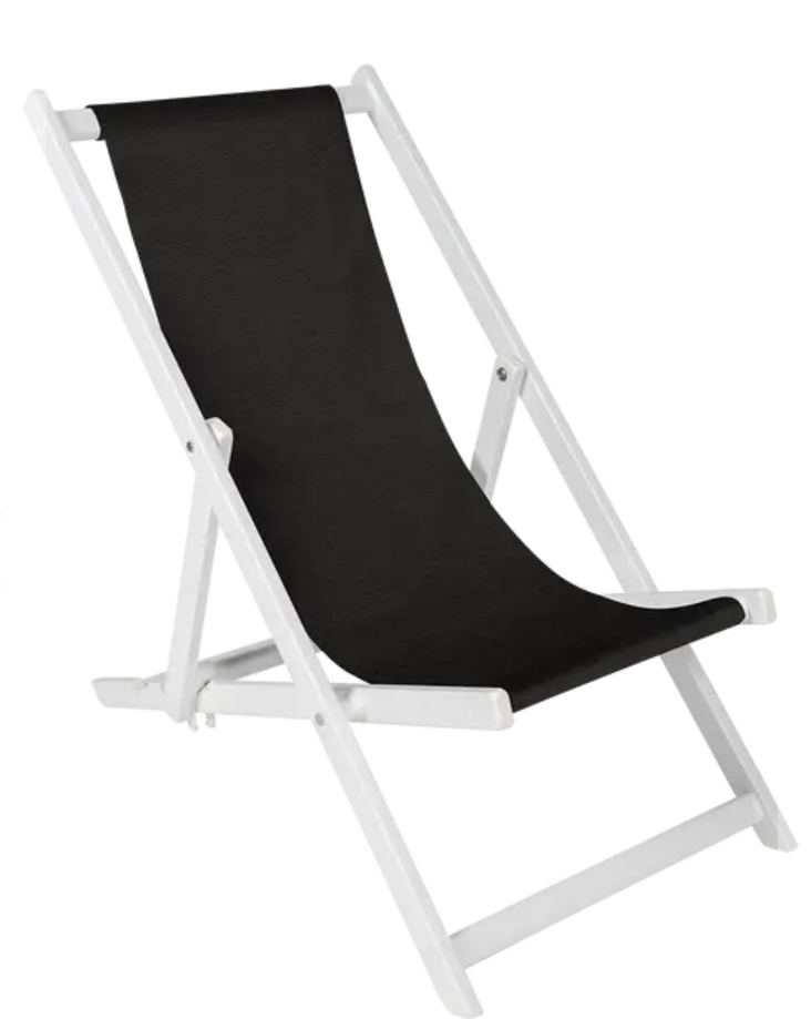 Load image into Gallery viewer, Fermob Blanc and Noir ALPINA folding deck chair, outdoor foldable chair with a stylish design and comfortable seating.
