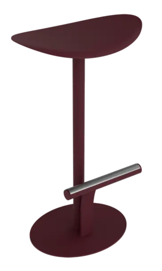 Load image into Gallery viewer, Fermob Bolder outdoor bar stool with black cherry finish, beige seat, and powder-coated metal frame for stylish outdoor seating.
