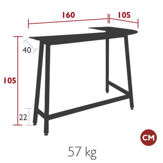 Fermob Bolder corner bar stool with metal frame and cushioned seat, ideal for outdoor garden or campus setting.