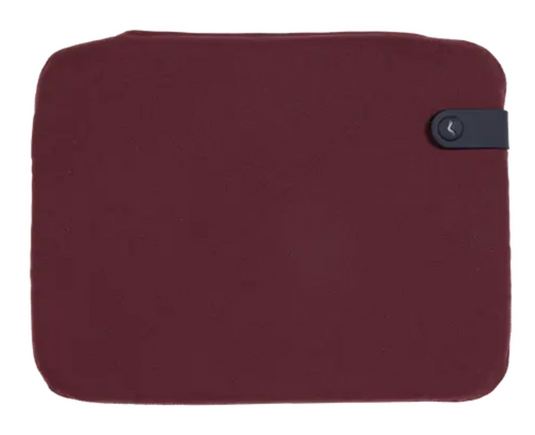 Burgundy Color Mix Fermob outdoor cushion, 38x30 cm, designed for Fermob foldable outdoor chairs, with vibrant fabric and padding.