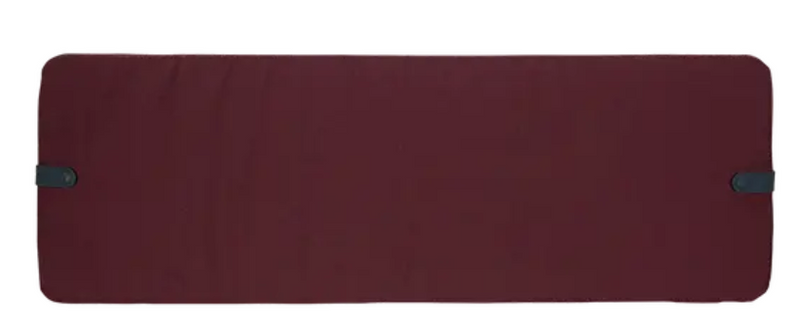 Load image into Gallery viewer, Burgundy Color Mix Fermob outdoor bench cushion measuring 106 x 35 cm with plush fabric for outdoor seating comfort.
