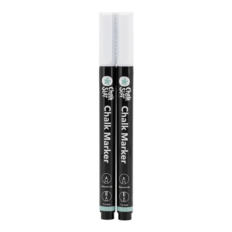 Load image into Gallery viewer, Securit Chalkmarkers - Chalk Markers Fine Bullet Nib Set of 2 White Markers - Pack of 10
