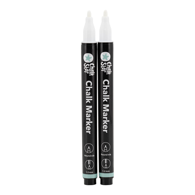 Load image into Gallery viewer, Securit Chalkmarkers - Chalk Markers Fine Bullet Nib Set of 2 White Markers - Pack of 10
