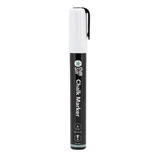 Securit Chalkmarkers - Chalk Markers Bullet Nib Set of 2 White Markers - Pack of 10