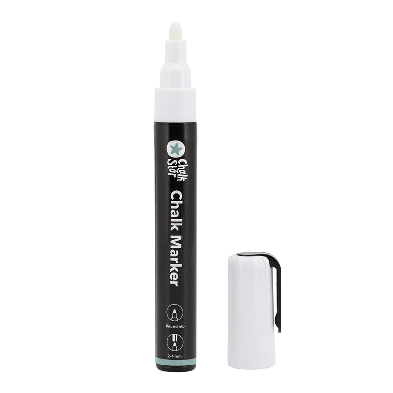 Load image into Gallery viewer, Securit Chalkmarkers - Chalk Markers Bullet Nib Set of 4 White Markers - Pack of 10
