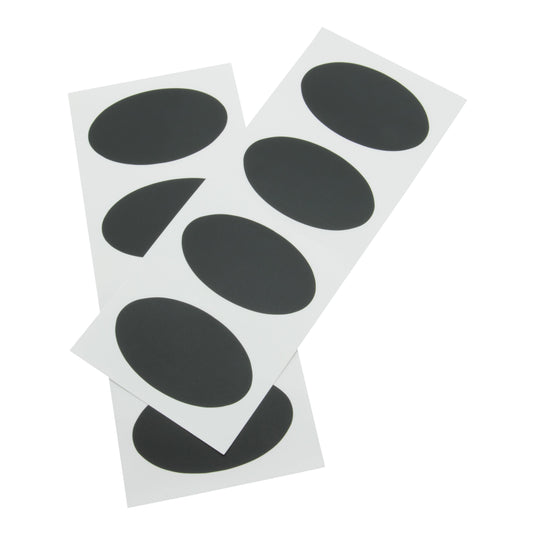Kitchen Pantry & Jar Label Set - Oval & Rectangle Chalkboard Stickers + White Chalk Markers