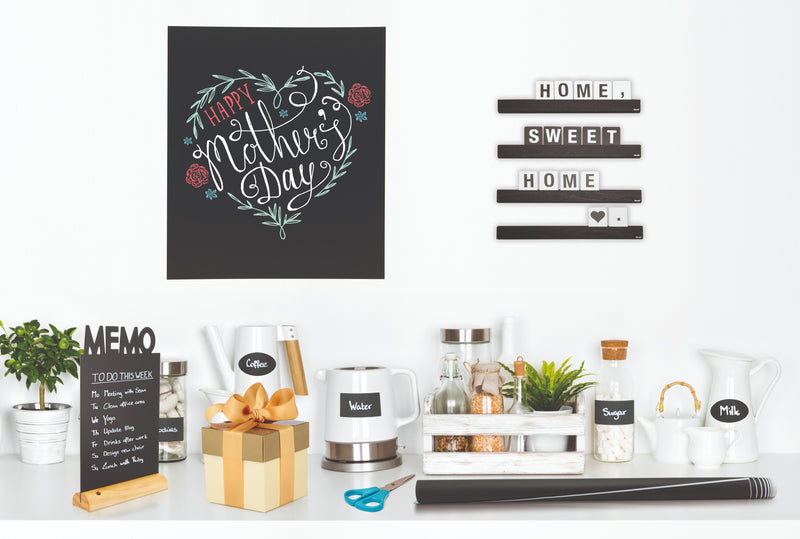 Load image into Gallery viewer, Securit Self Adhesive Chalkboard - Wall Roll - Black 100x45x0,004cm - Pack of 12 - in use
