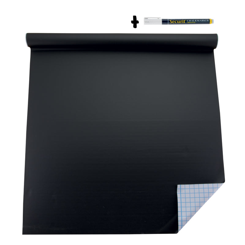 Load image into Gallery viewer, Securit Self Adhesive Chalkboard - Wall Roll - Black 100x45x0,004cm - Pack of 12
