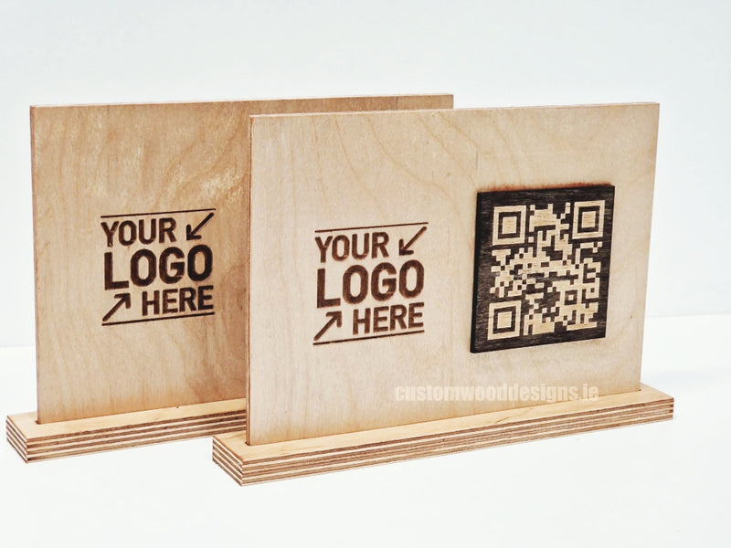Load image into Gallery viewer, QR Display Stands A5 (Natural) 10-1000 Custom Wood Designs CU11D6_1
