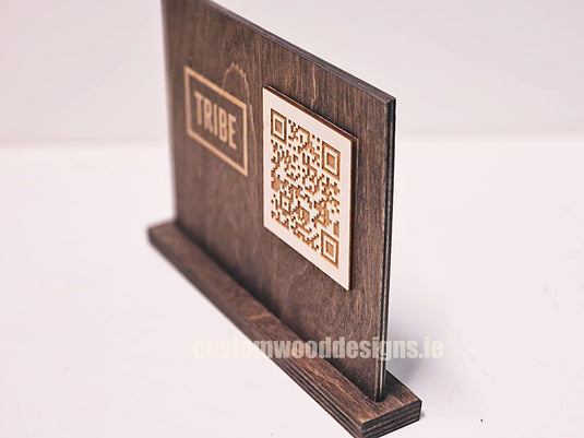 QR Display Stands A5 Brown Birch 10-1000 Custom Wood Designs CU25A5_1