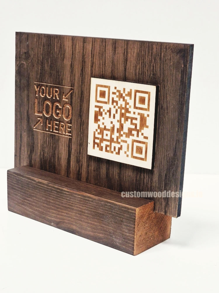 Load image into Gallery viewer, QR Display Stands A5 Big Block (Dark Oak) 10-1000 Custom Wood Designs CU3D48_1
