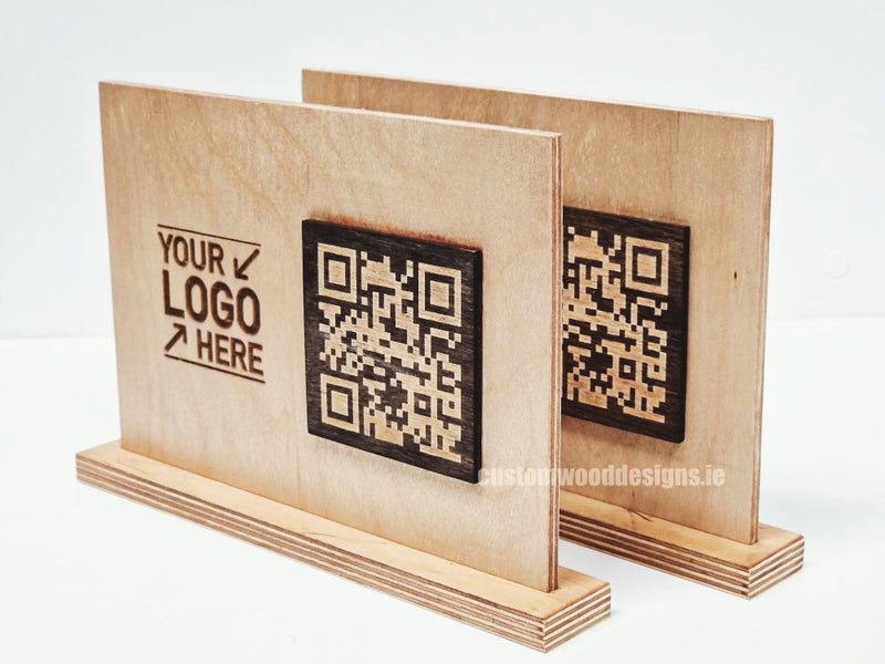 Load image into Gallery viewer, QR Display Stands A5 (Natural) 10-1000 Custom Wood Designs CU4D7E_1
