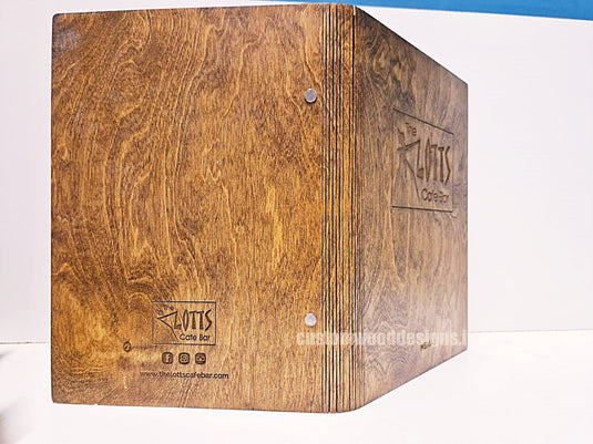 A5 Wood Menus 15x21cm Custom Wood Designs __label: Multibuy CU73E9_1_50f6470a-e2ee-4dbb-8373-c0ee06b43ce6